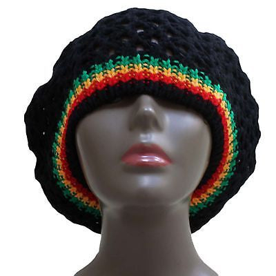 Rasta Crochet Slouchy Tam Beanie Reggae Marley Jamaica Rastafari Dreadlocks M/L